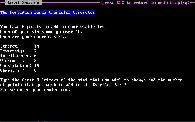 The Forbidden Lands Book III character generator The Forbidden Lands Book III character generator