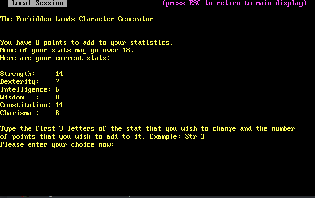 The Forbidden Lands Book II character generator The Forbidden Lands Book II character generator