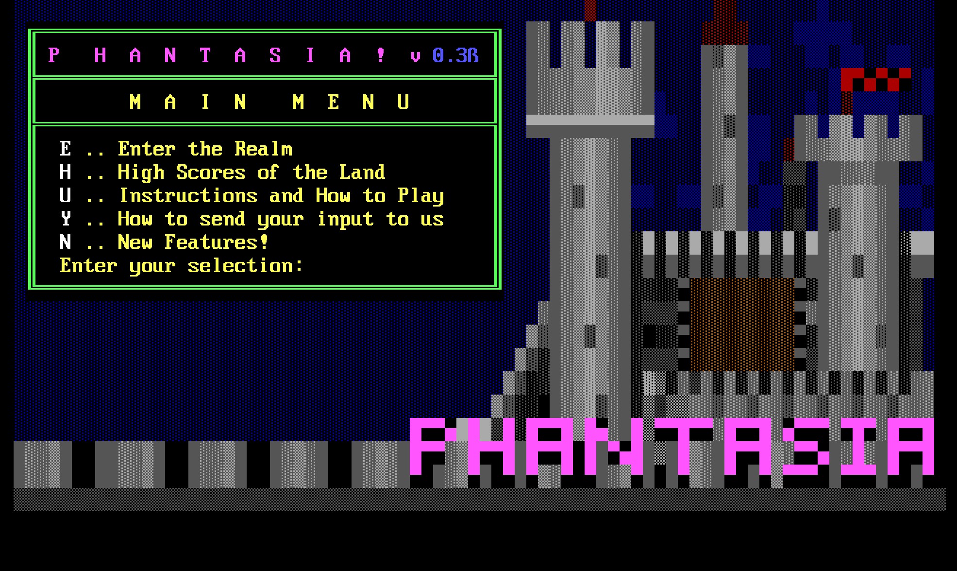 Phantasia intro screen Phantasia intro screen