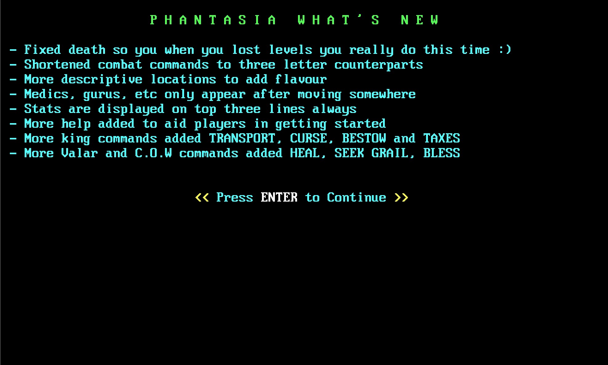 Phantasia whats new