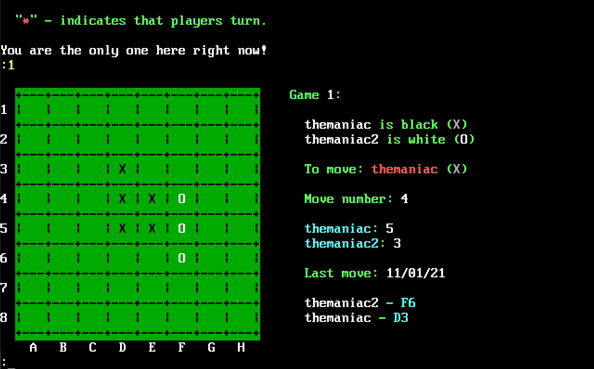 Farwest Othello game play screen Farwest Othello game play screen