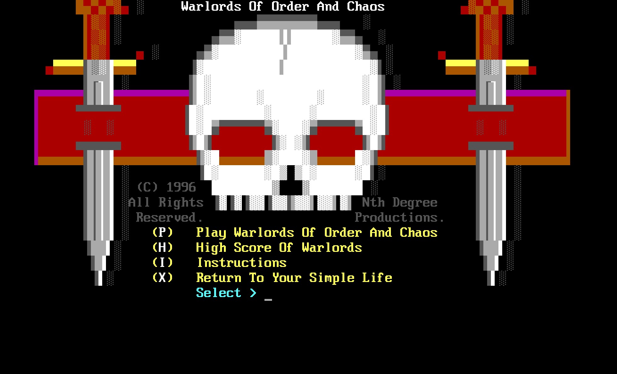 Warlords Of Order And Chaos intro screen Warlords Of Order And Chaos intro screen